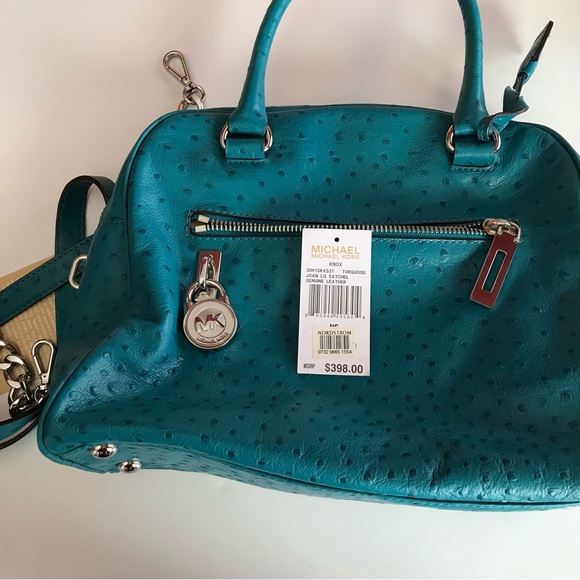 Michael Kors Joan Leather Turquoise Satchel - Picture 11 of 11